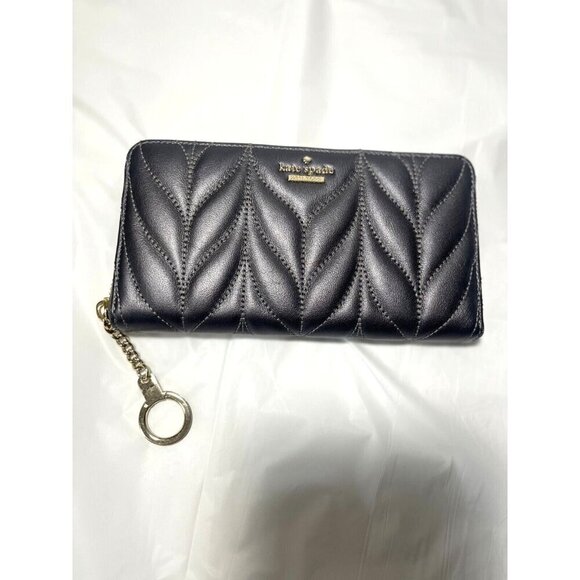 Kate Spade Briar Lane Quilted leather Neda Wallet gunmetal - Picture 2 of 14